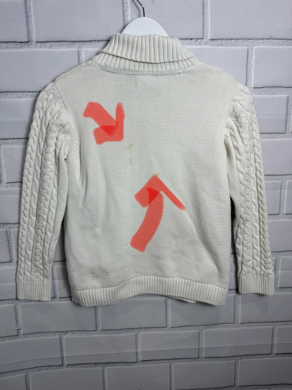 Gymboree boys ivory Cable Knit Sweater Size 12 100% Cotton Mock Neck